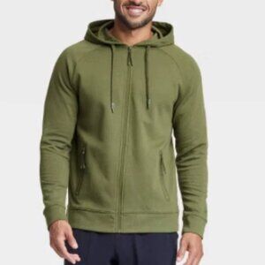 Men's/All In Motion/Siro Ponte/Full-Zip/Hood/Long Sleeve/Pockets/Green/Jacket